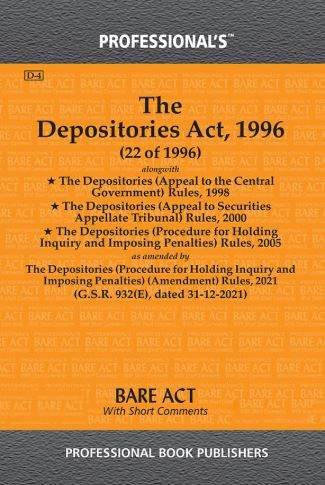 Professionals The Depositories Act Bare Act Edn Hind