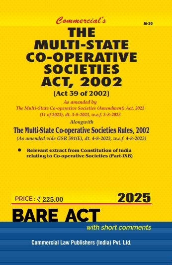 Commercial's Multi-State Co-operative Societies Act, 2002 alongwith Rules, 2002 Bare Act 2025