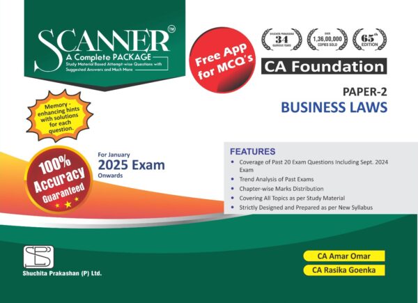 Shuchita Prakashan’s Scanner on Business Laws CA Foundation Jan 2025 Exam onwards