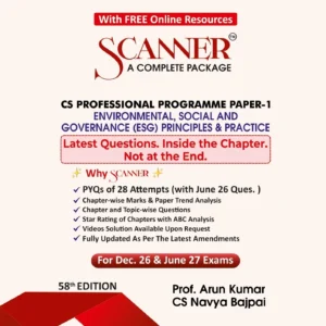 Shuchita Prakashan’s Environmental, Social and Governance [ESG] Principle and Practice Scanner for CS Professional Group I Paper 1 December 2026 Exam