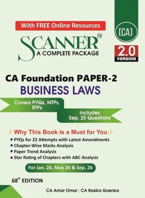 Shuchita's Business Laws Scanner for CA Foundation Paper 2 January 2026 Exam (2023 Syllabus)