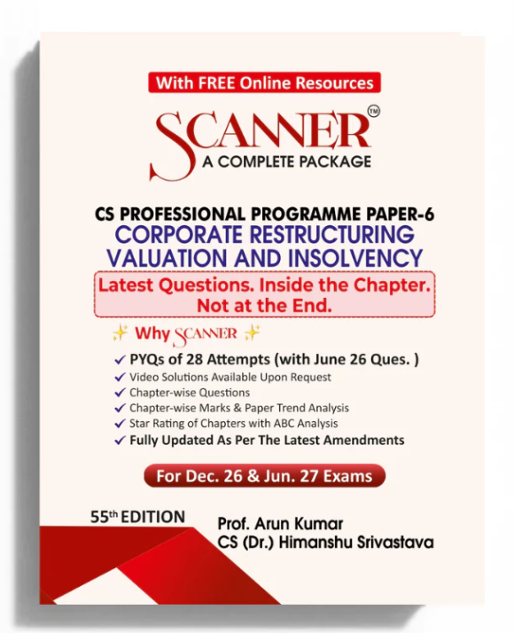 Shuchita Prakashan’s Corporate Restructuring Valuation and Insolvency Scanner for CS Professional Group II Paper 6 December 2026 Exam