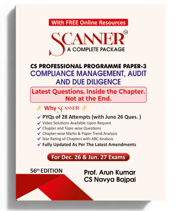 Shuchita Prakashan’s Compliance Management, Audit and Due Diligence Scanner for CS Professional Group I Paper 3 December 2026 Exam