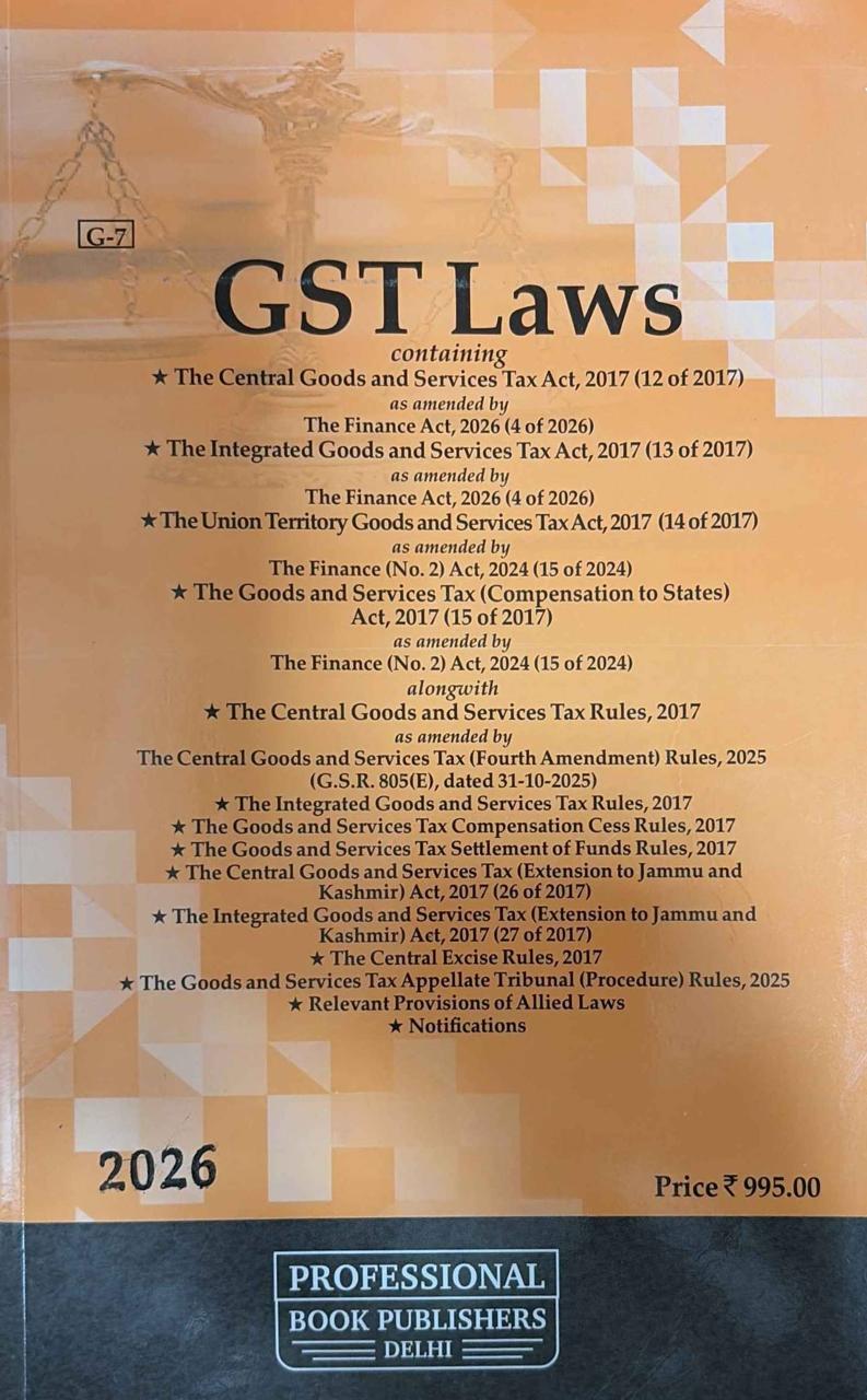 Professional's The GST Laws Bare Act 2026
