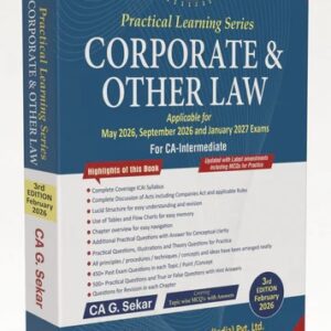 Padhuka’s Corporate & Other Law for CA Inter May 2026 Exam (New Syllabus) by CA G. Sekar