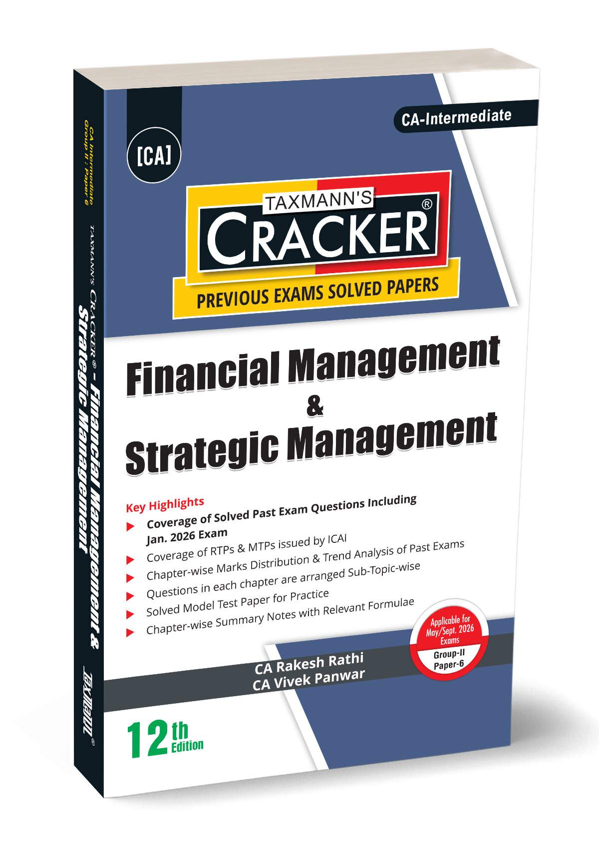 Taxmann's Financial Management & Strategic Management (FM and SM | FM SM) Cracker for CA Inter Group II Paper 6 May/September 2026 Exams