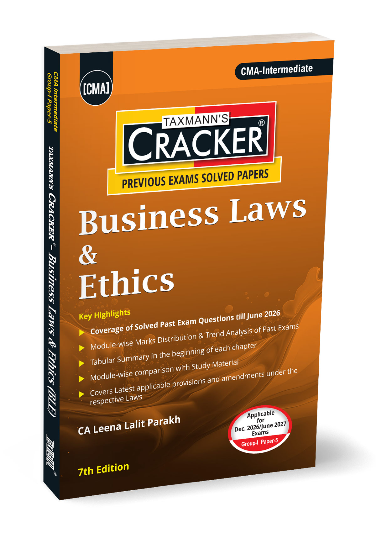 Taxmann’s Business Laws and Ethics (BLE) Cracker for CMA Inter Group I Paper 5 December 2026 Exam (2022 Syllabus)