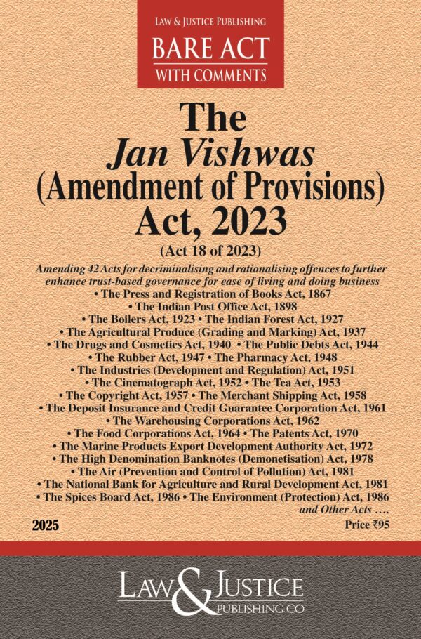 Law & Justice's Jan Vishwas (Amendment of Provisions) Act, 2023 Bare Act