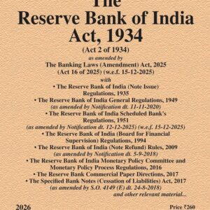 Law & Justice's The Reserve Bank of India Act, 1934 Bare Act 2026