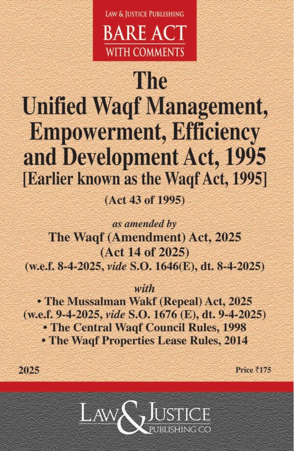 Law & Justice's Unified Waqf Management, Empowerment, Efficiency and Development Act, 1995 Bare Act
