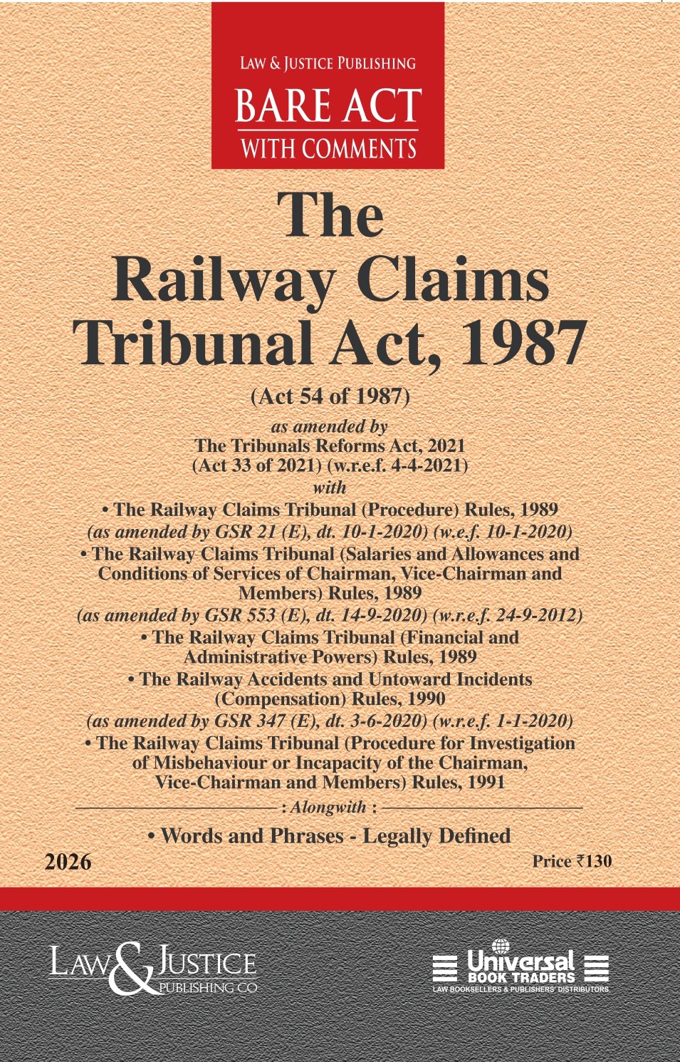 Law & Justice's The Railways Claims Tribunal Act, 1987 Bare Act 2026