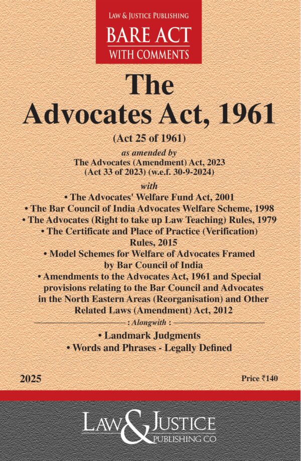 Law & Justice's Advocates Act, 1961 Bare Act