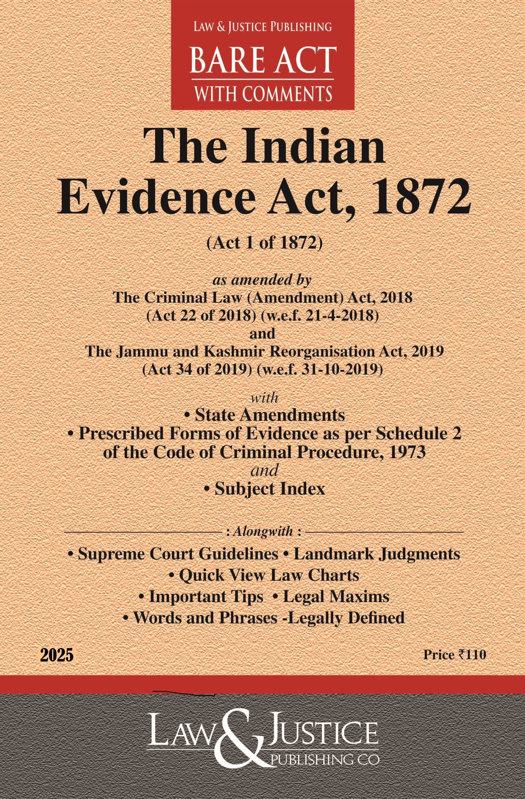 Law & Justice's The Indian Evidence Act, 1872 Bare Act
