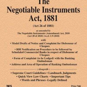 Law & Justice's The Negotiable Instruments Act, 1881 Bare Act