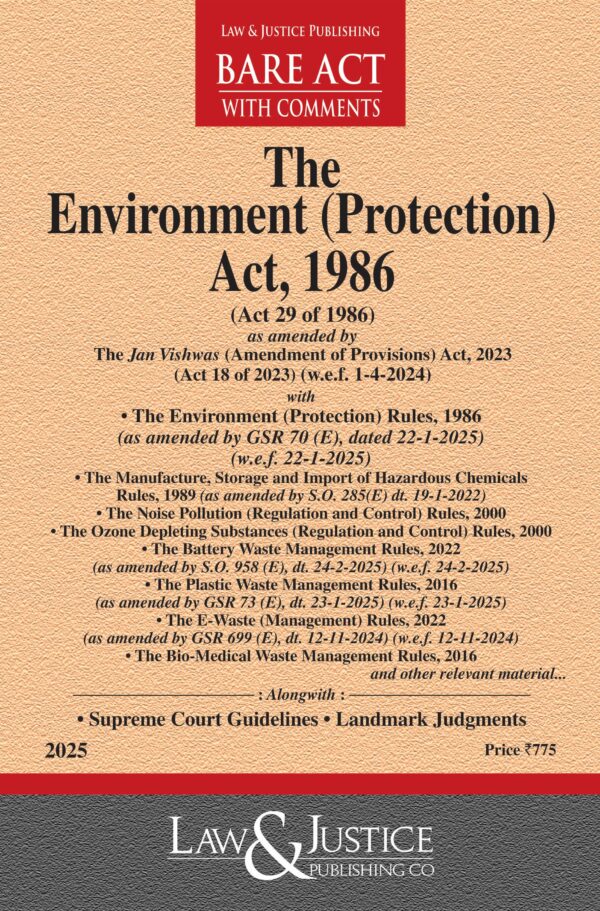 Law & Justice's The Environment (Protection) Act, 1986 Bare Act