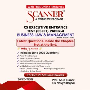Shuchita Prakashan's Business Law & Management Scanner for CSEET Paper 4 October 2026 Exam