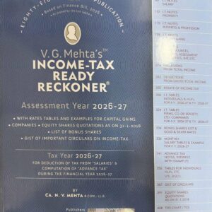 V. G. Mehta's Income Tax Ready Reckoner 2026-27