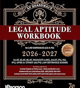 A. P. Bhardwaj's Legal Aptitude Workbook Law Entrances (UG & PG) 2026-2027