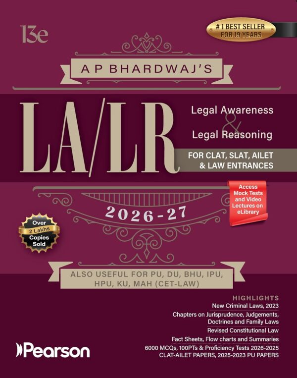 Pearson’s Legal Awareness & Legal Reasoning (LA/LR) 2026 – 27 For CLAT ...