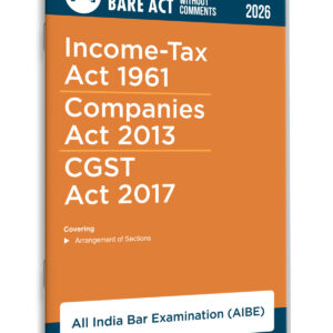 Taxmann's Income Tax 1961 | Companies Act 2013 | CGST Act 2017 Bare Act without Comments | AIBE